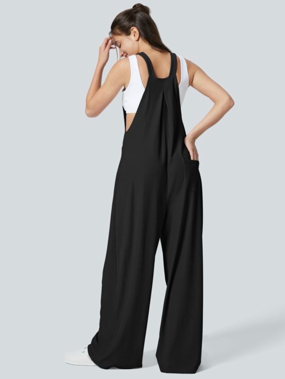 HALARA Black Wide-Leg Overall Jumpsuit - Picture 9 of 10